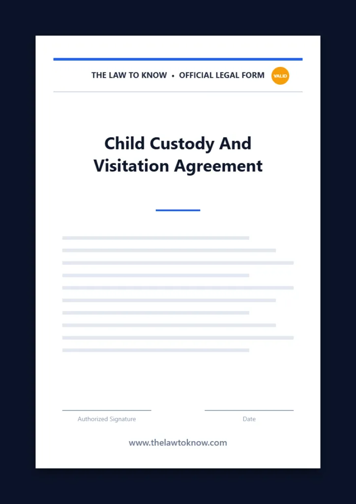 child custody and visitation agreement 1