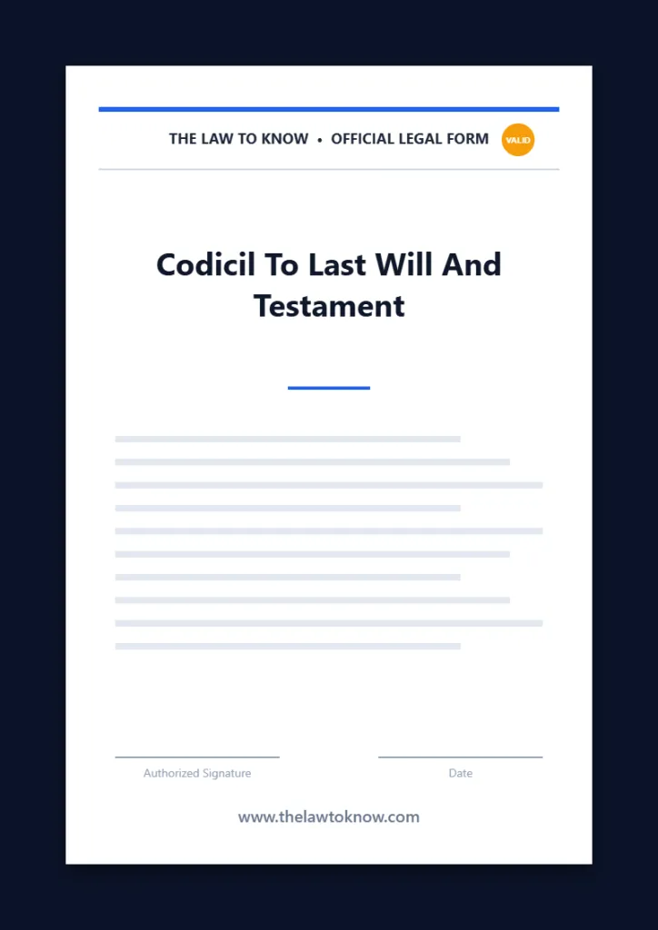 codicil to last will and testament 1