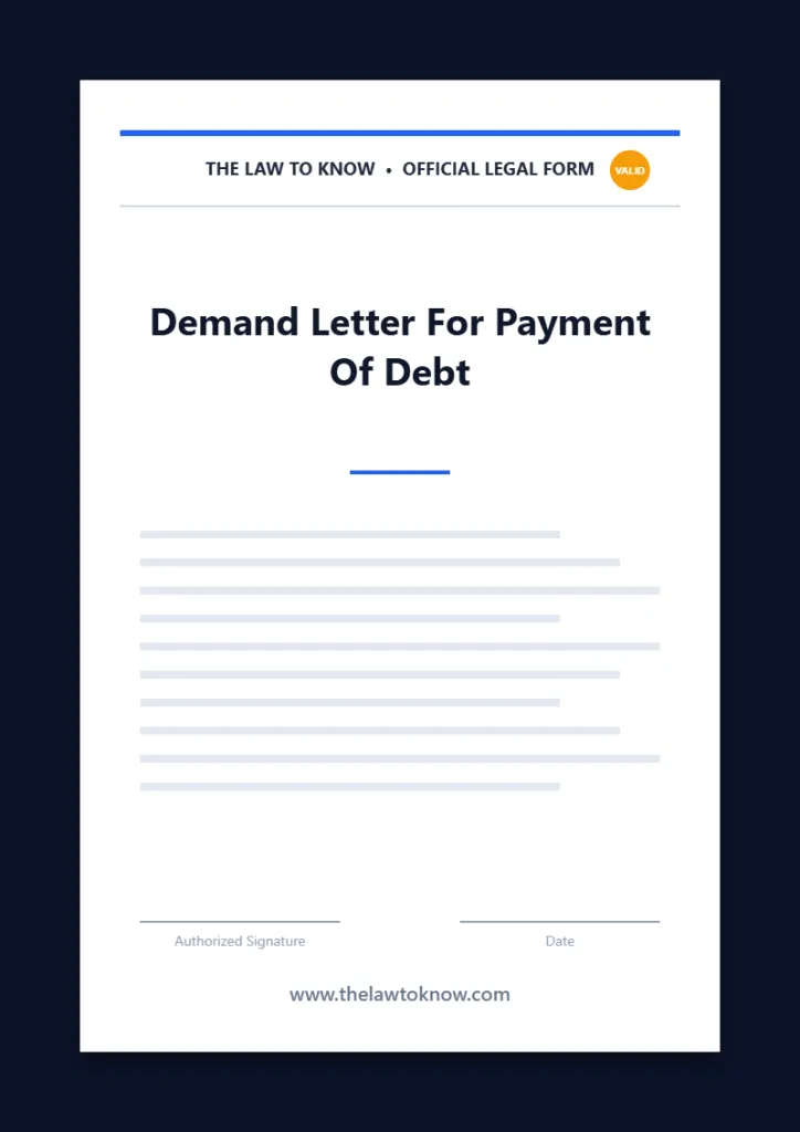 demand letter for payment of debt 1