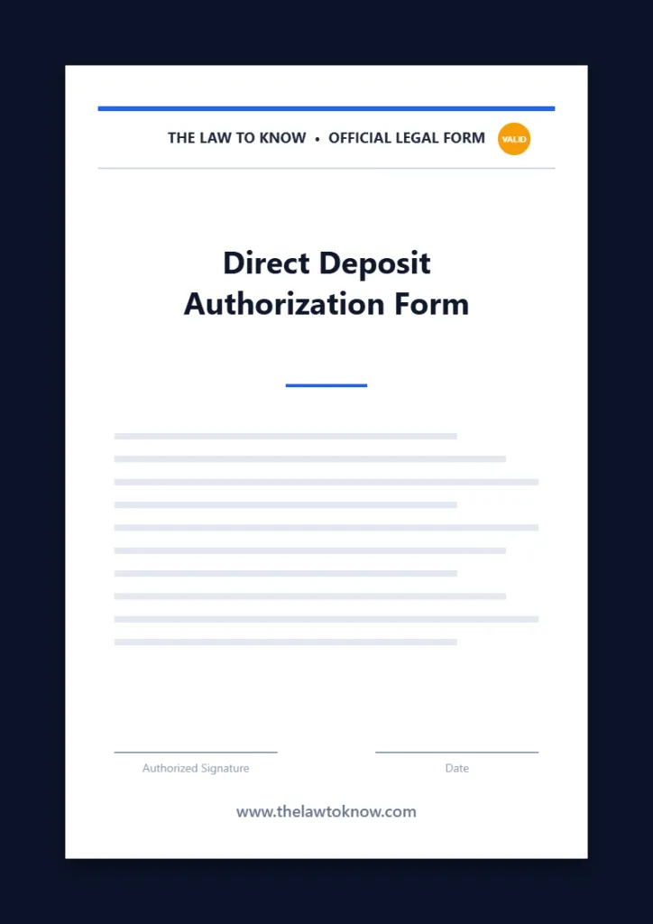 direct deposit authorization form 1
