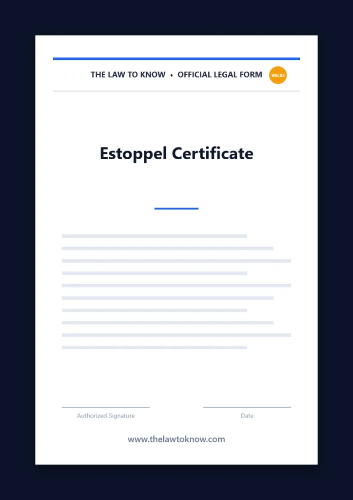 estoppel certificate 1