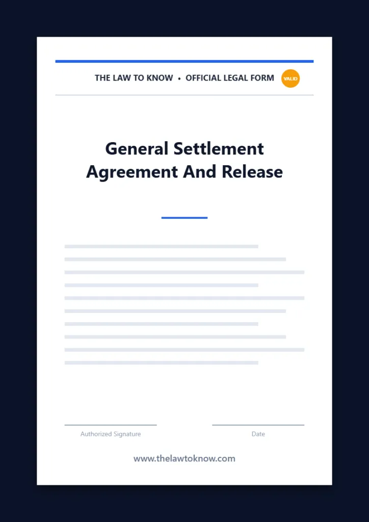 general settlement agreement and release 1