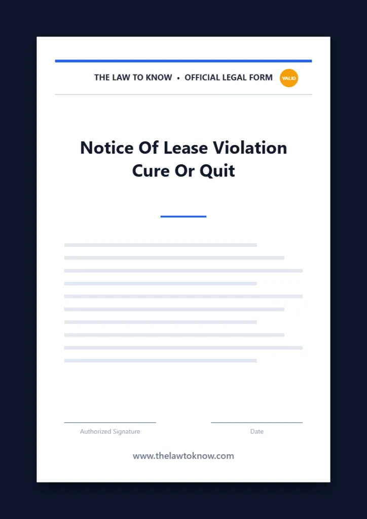 notice of lease violation cure or quit 3