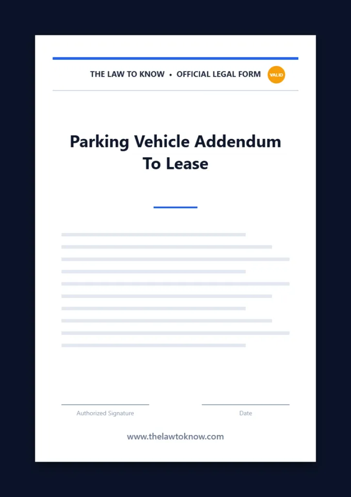 parking vehicle addendum to lease 3