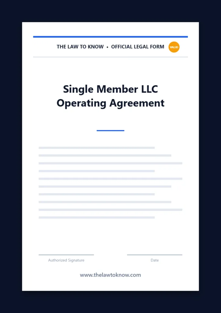 single member llc operating agreement 3